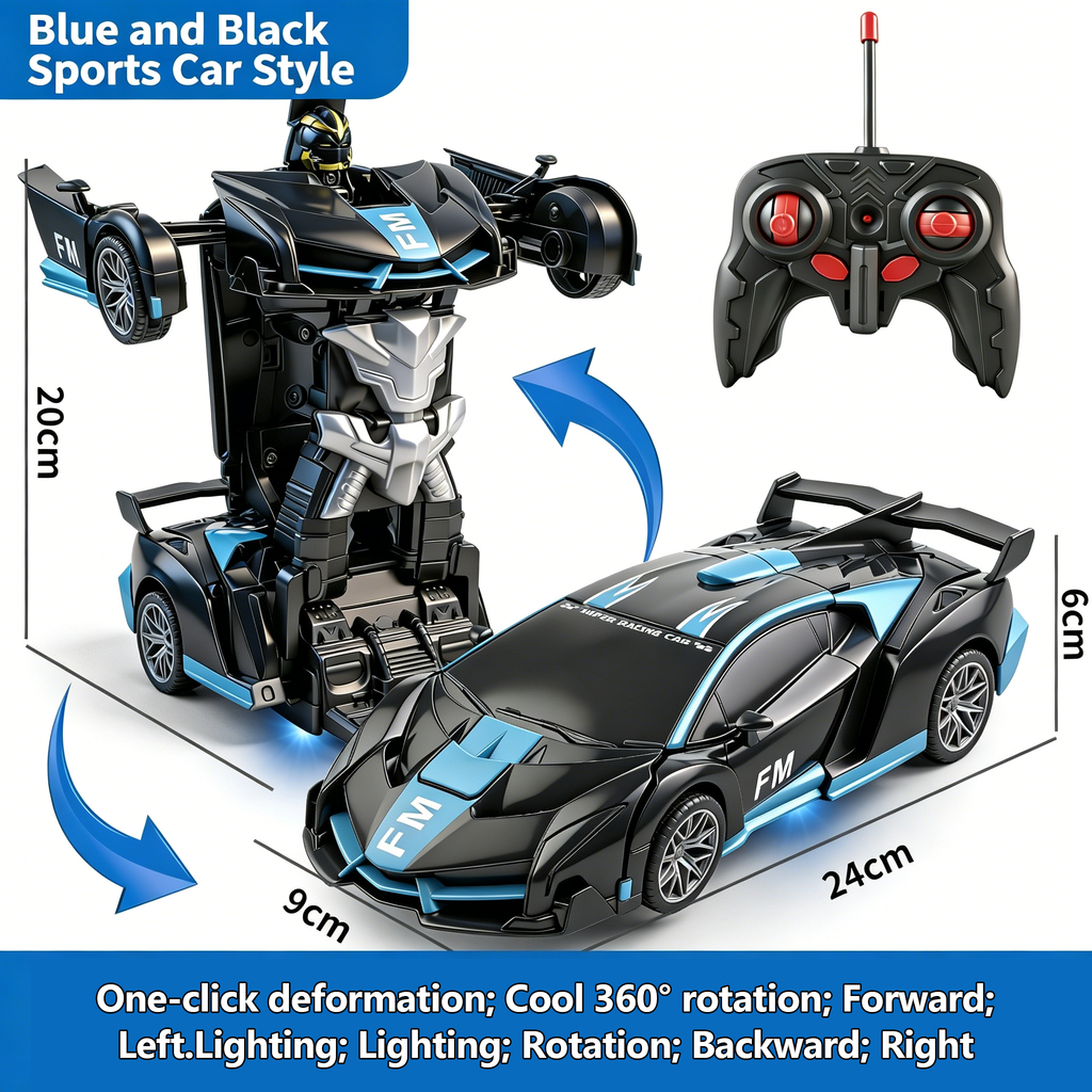 Remote Control Transforming Car Robot RC Racing Car One-Button Deformation Vehicle Model Toys for Kids