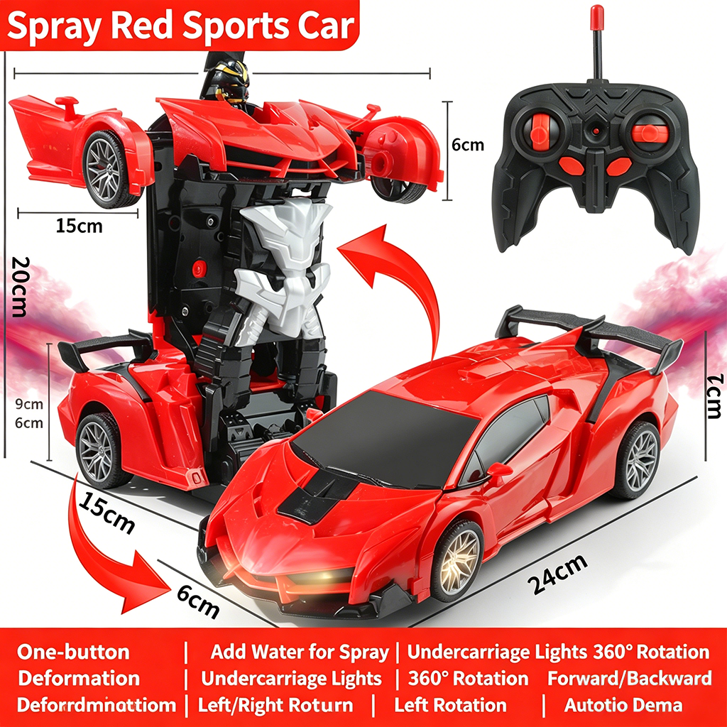 Remote Control Transforming Car Robot RC Racing Car One-Button Deformation Vehicle Model Toys for Kids