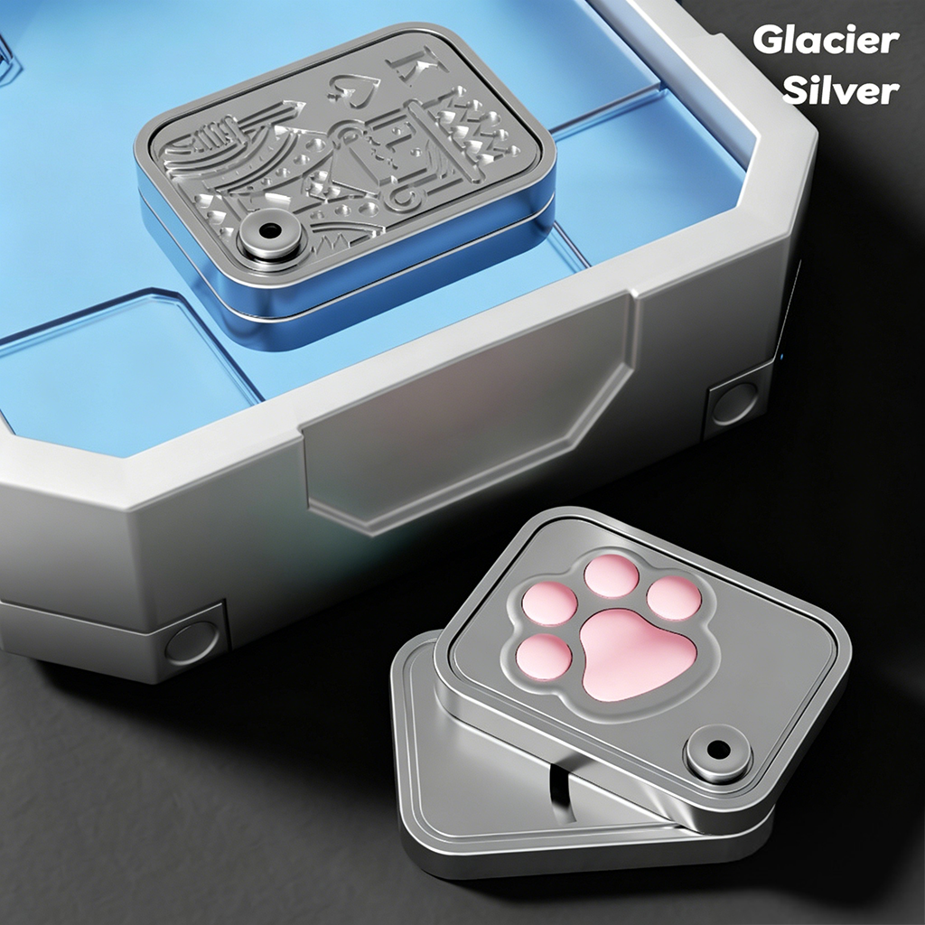 Mechanical Fidget Slider Stress Relief Toys for Adults & Kids, Cat Paw Pop It Keychain Gift