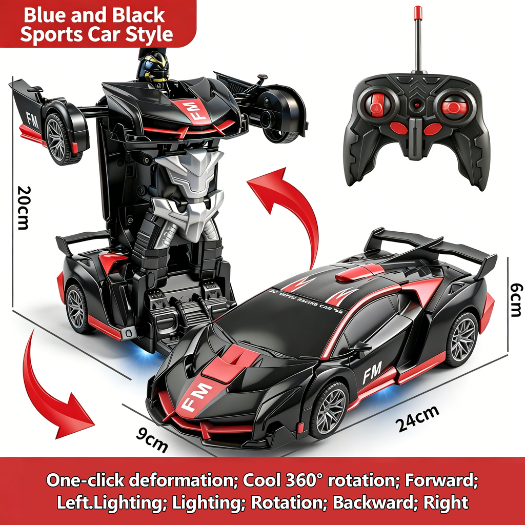 Remote Control Transforming Car Robot RC Racing Car One-Button Deformation Vehicle Model Toys for Kids