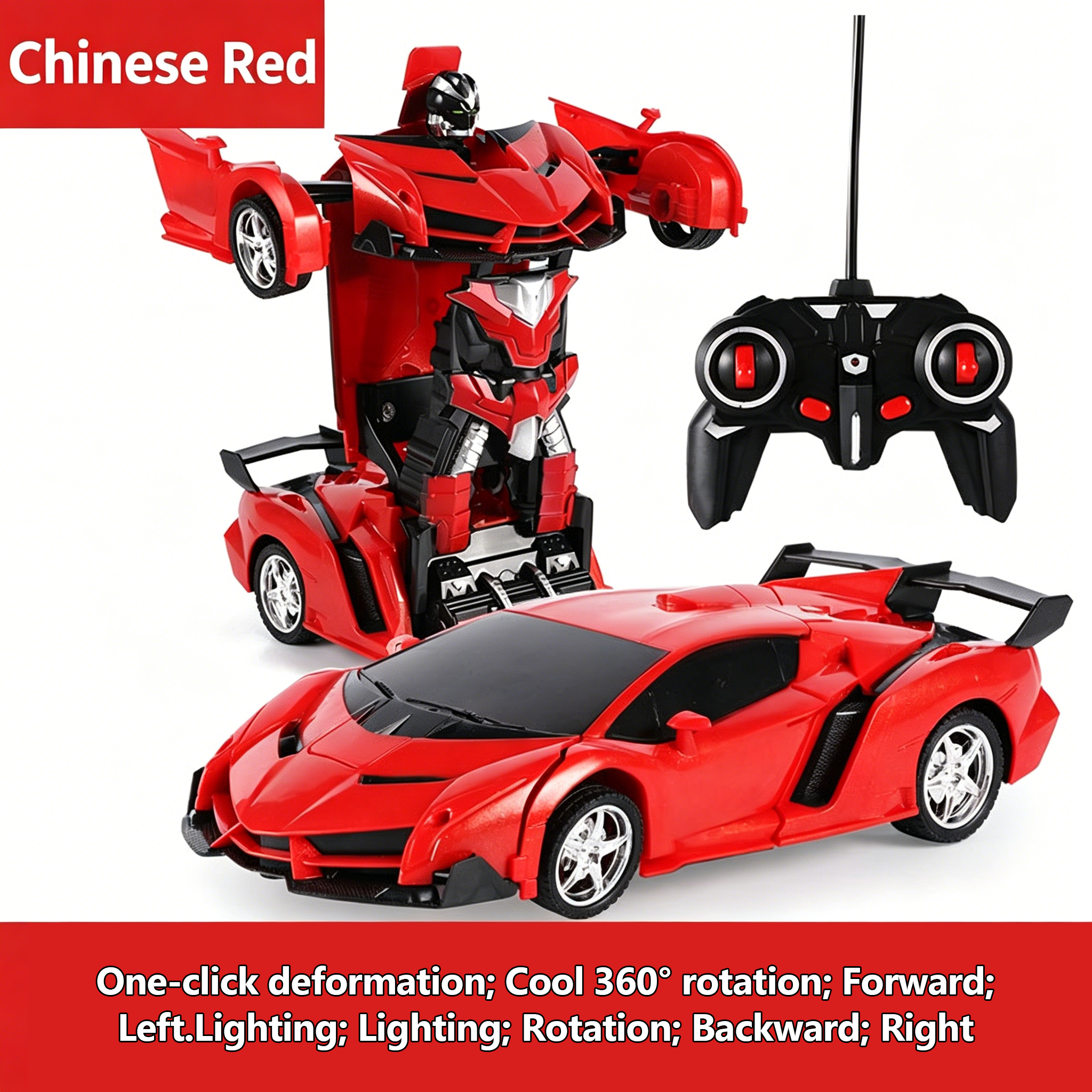 Remote Control Transforming Car Robot RC Racing Car One-Button Deformation Vehicle Model Toys for Kids