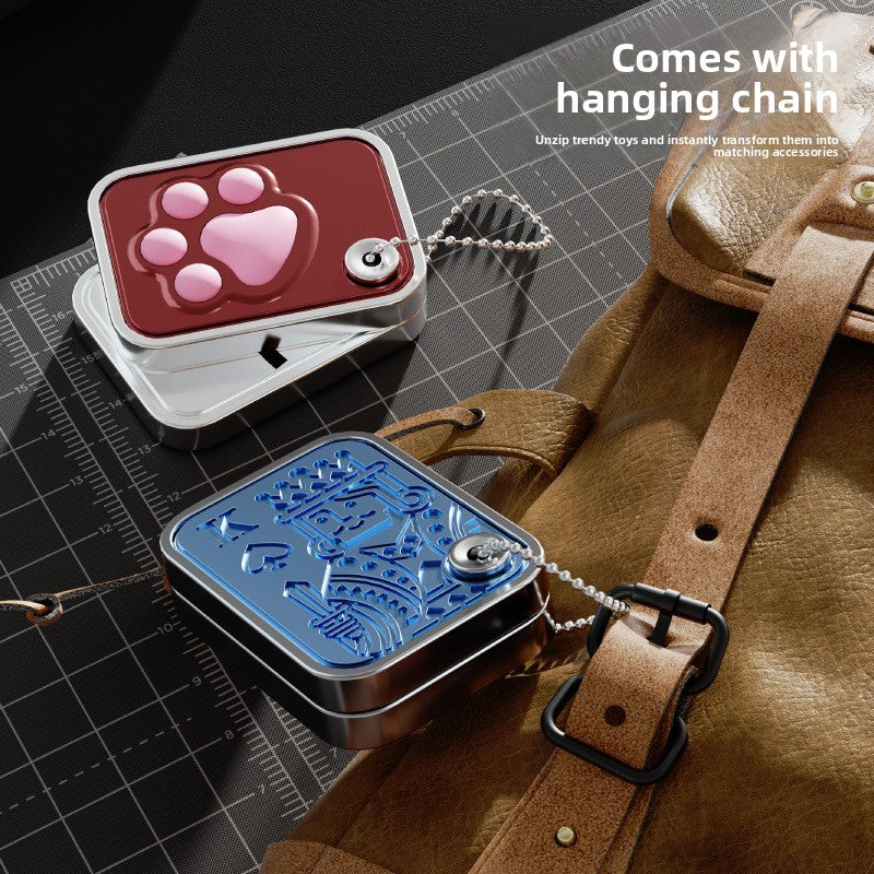 Mechanical Fidget Slider Stress Relief Toys for Adults & Kids, Cat Paw Pop It Keychain Gift