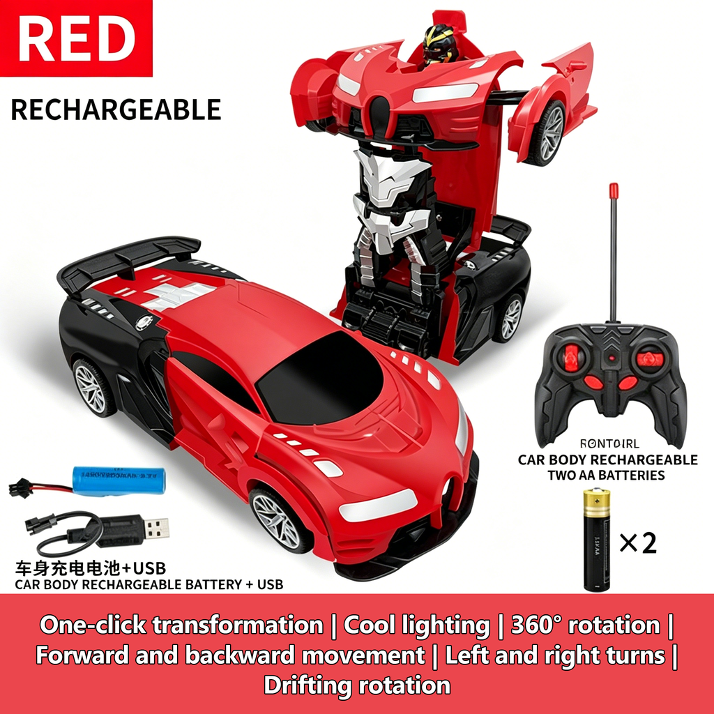 Remote Control Transforming Car Robot RC Racing Car One-Button Deformation Vehicle Model Toys for Kids