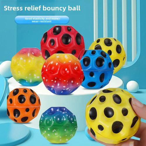 Anti-Gravity Moon Bouncy Ball High Elastic Hole Ball Outdoor Rebound Stress Relief Toy for Kids Adults