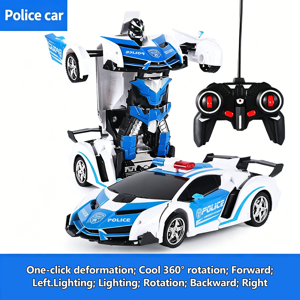 Remote Control Transforming Car Robot RC Racing Car One-Button Deformation Vehicle Model Toys for Kids