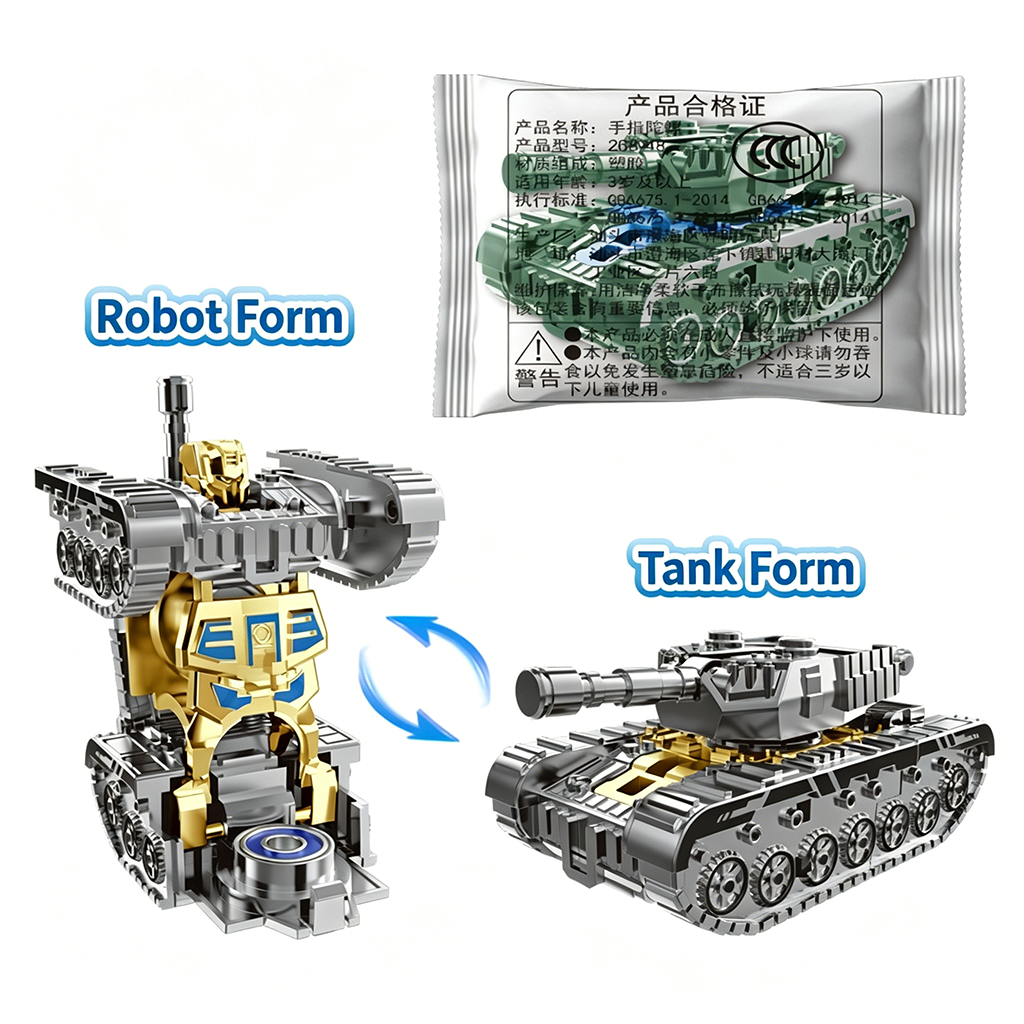 Deformation Robot Tank Mecha Fidget Spinner Novelty Stress Relief Toy for Kids