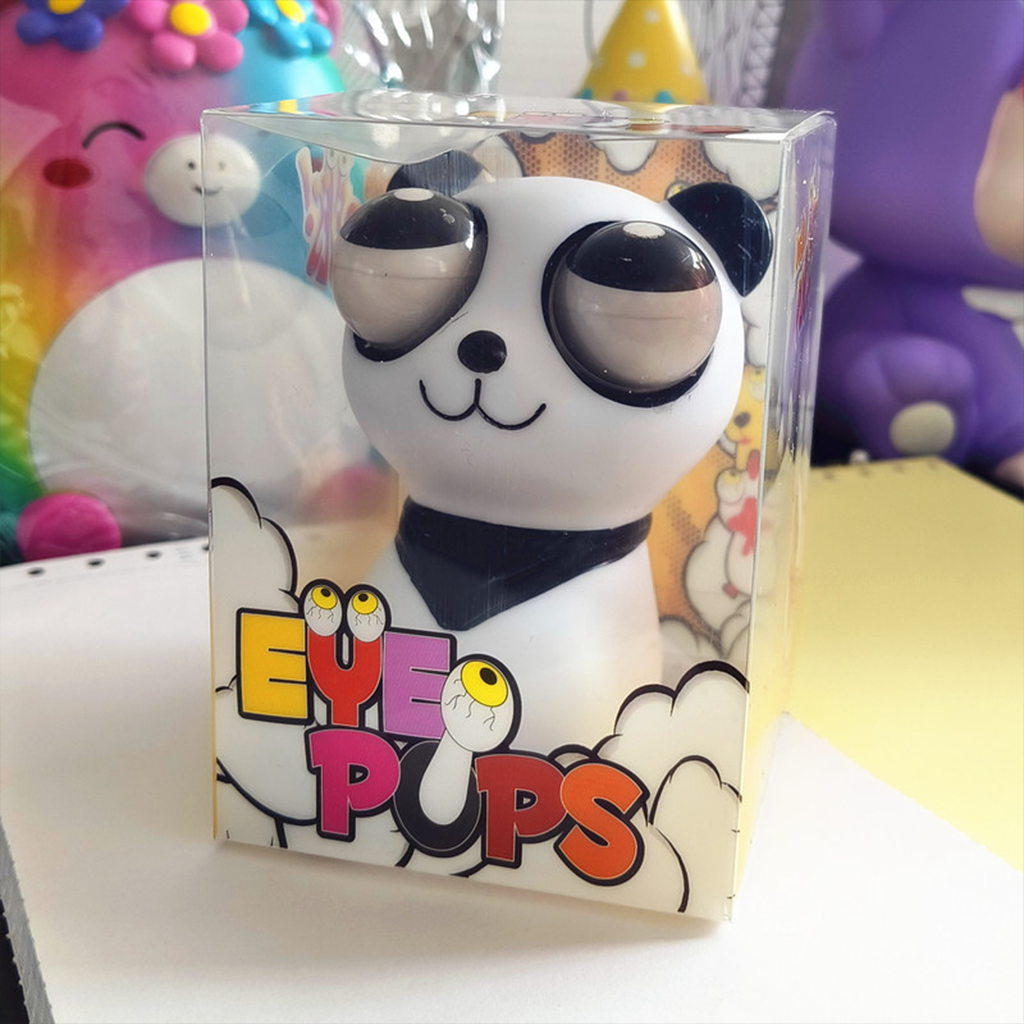 Cute Panda & Milk Dragon Pop Eyes Squishy Toys Stress Relief Squeeze Toys for Kids & Adults