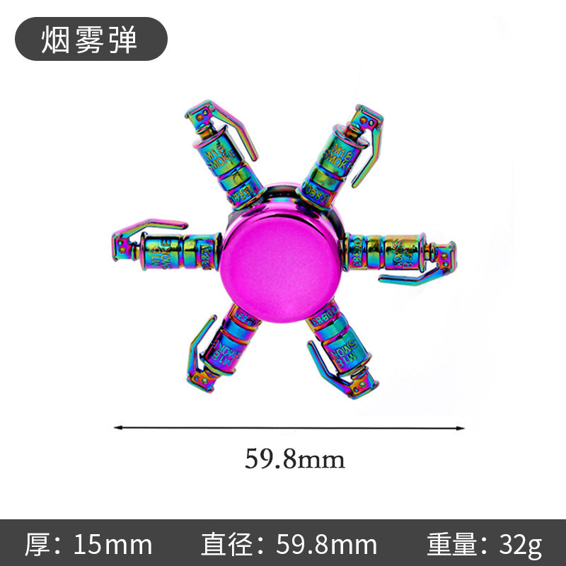 Shiny Color Alloy Finger Fidget Spinner Portable Stress Relief Decompression Toy for Kids Adults