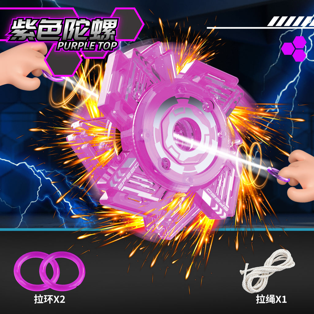 Sparking Firework Gyro Pull String Spinning Whistle Flywheel Classic Outdoor Kids Stress Relief Toy