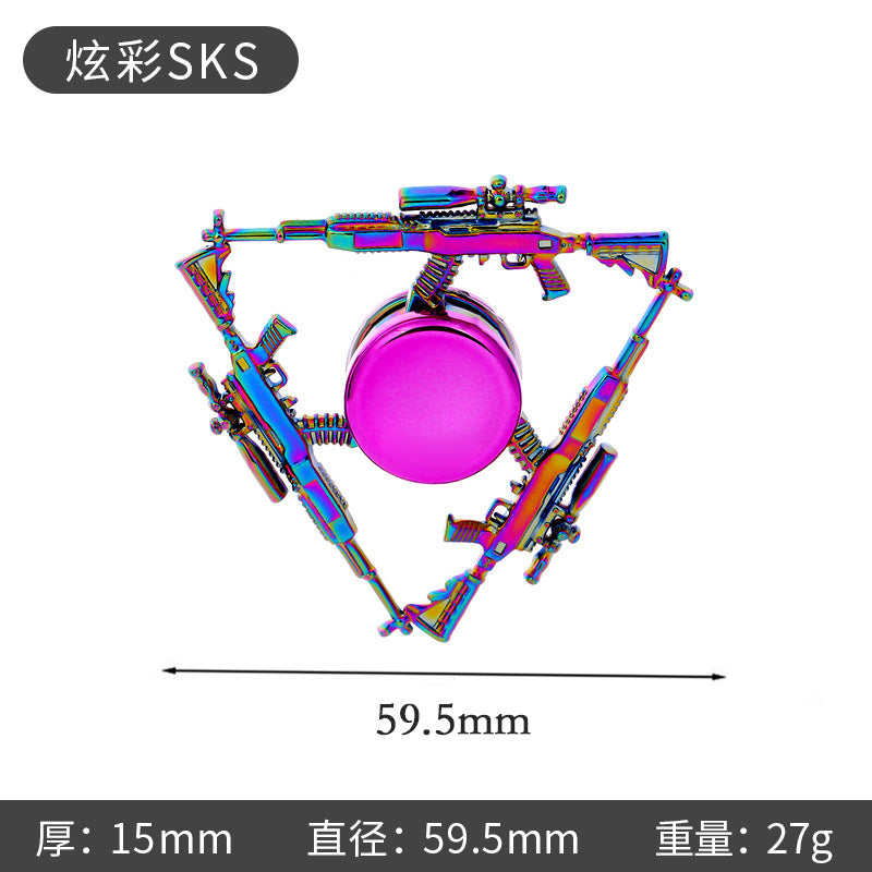 Shiny Color Alloy Finger Fidget Spinner Portable Stress Relief Decompression Toy for Kids Adults