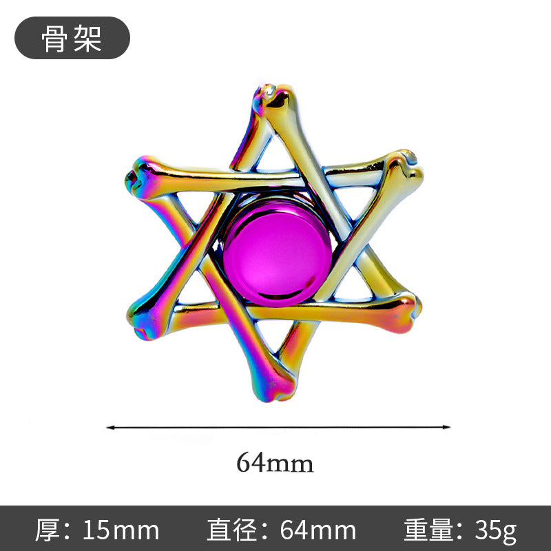Shiny Color Alloy Finger Fidget Spinner Portable Stress Relief Decompression Toy for Kids Adults