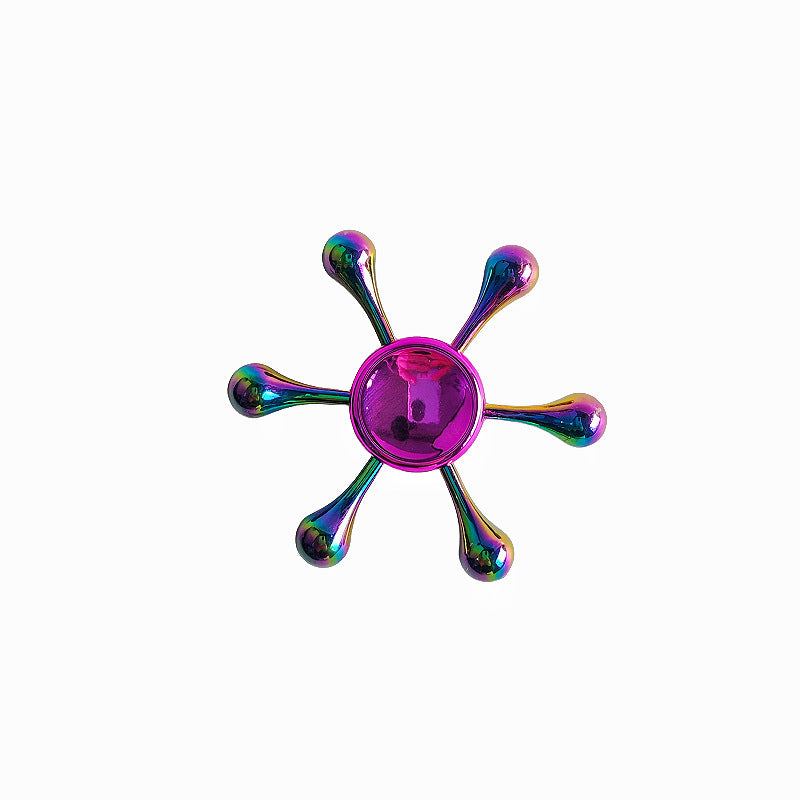 Shiny Color Alloy Finger Fidget Spinner Portable Stress Relief Decompression Toy for Kids Adults