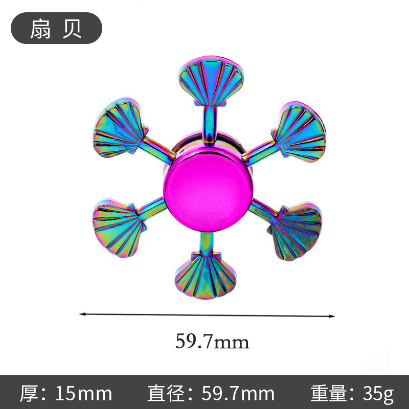 Shiny Color Alloy Finger Fidget Spinner Portable Stress Relief Decompression Toy for Kids Adults