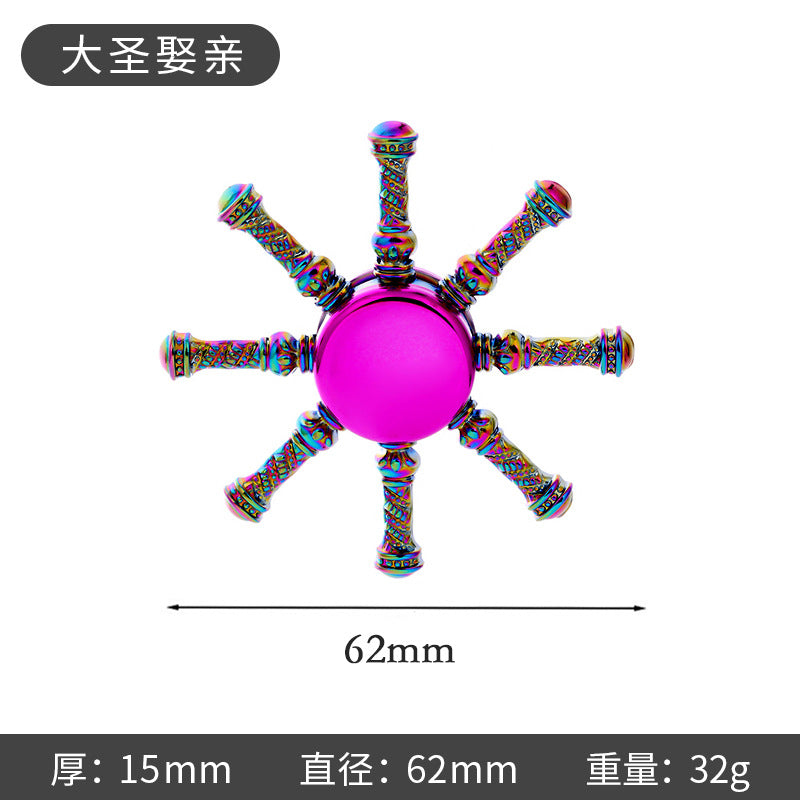 Shiny Color Alloy Finger Fidget Spinner Portable Stress Relief Decompression Toy for Kids Adults