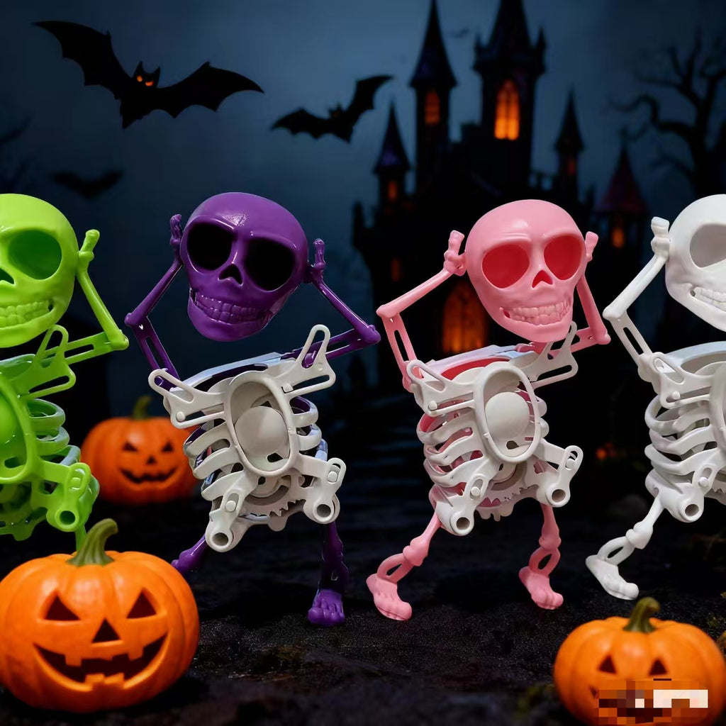 Wind Up Dancing Skeleton Man Toy 3D Printed Swinging Skull Funny Tricky Toys Desktop Decor Ornament