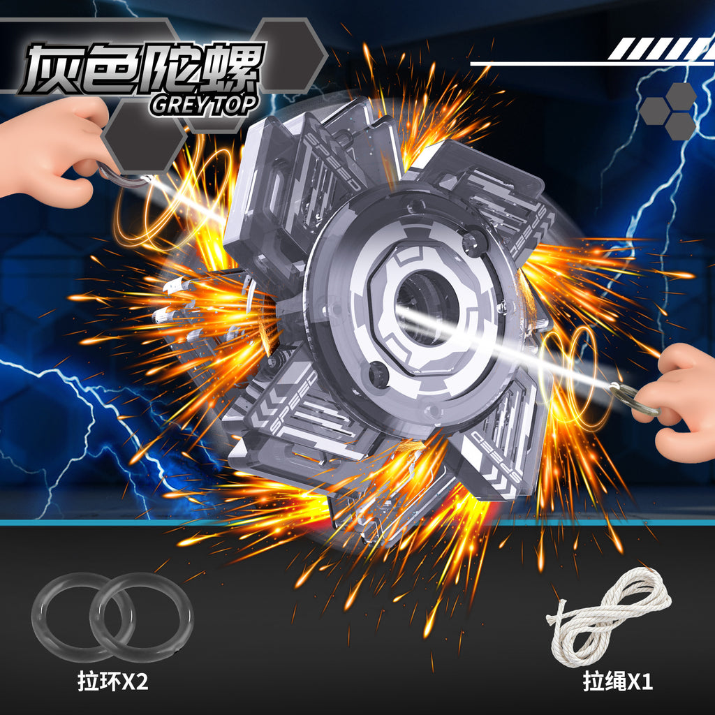 Sparking Firework Gyro Pull String Spinning Whistle Flywheel Classic Outdoor Kids Stress Relief Toy