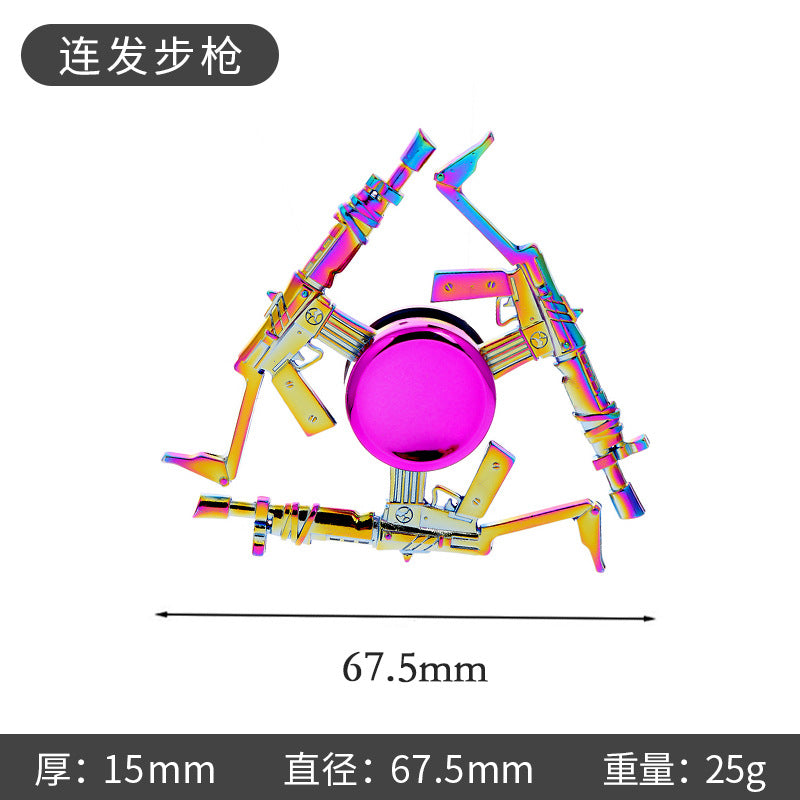 Shiny Color Alloy Finger Fidget Spinner Portable Stress Relief Decompression Toy for Kids Adults