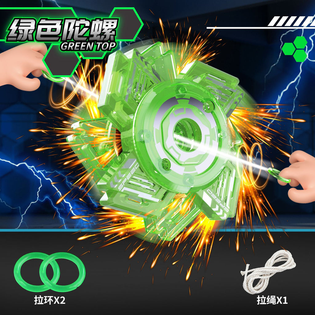 Sparking Firework Gyro Pull String Spinning Whistle Flywheel Classic Outdoor Kids Stress Relief Toy