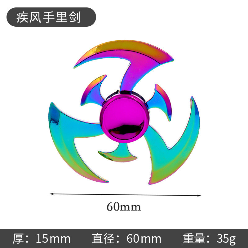 Shiny Color Alloy Finger Fidget Spinner Portable Stress Relief Decompression Toy for Kids Adults