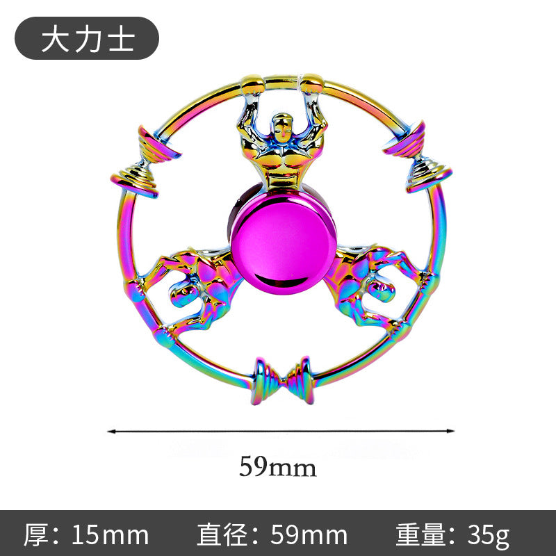 Shiny Color Alloy Finger Fidget Spinner Portable Stress Relief Decompression Toy for Kids Adults