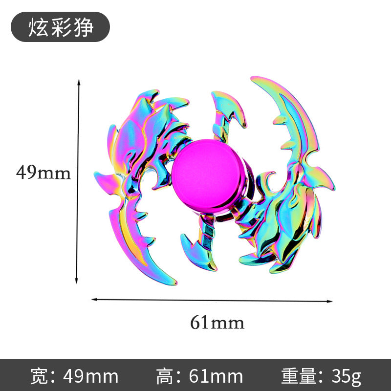 Shiny Color Alloy Finger Fidget Spinner Portable Stress Relief Decompression Toy for Kids Adults