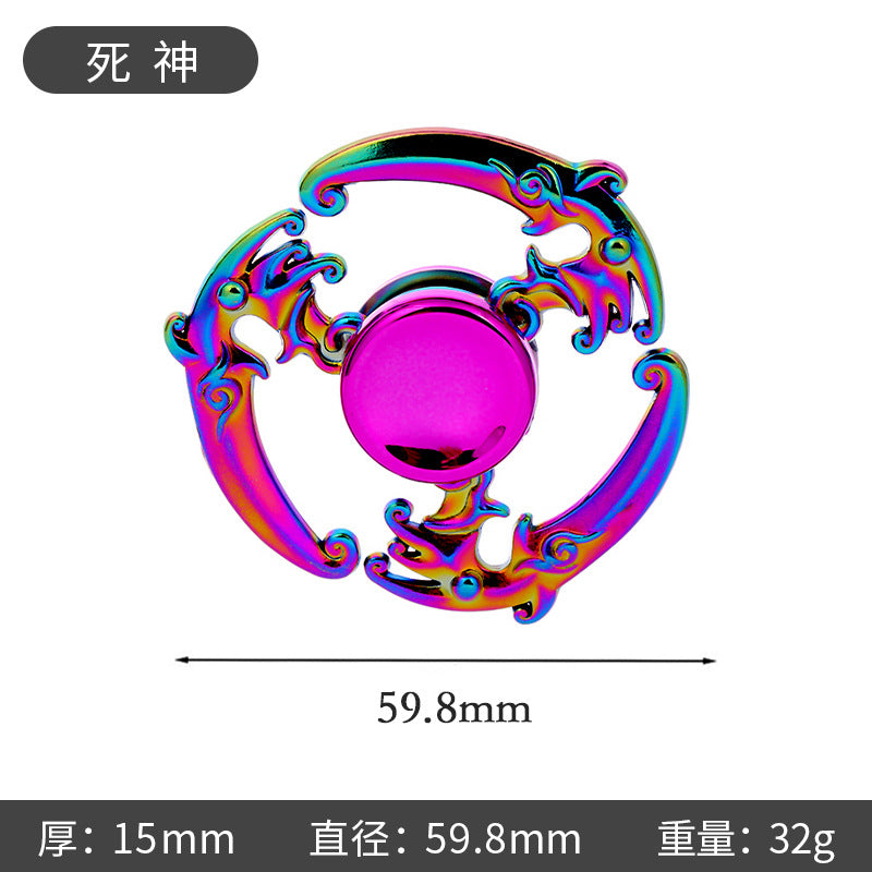 Shiny Color Alloy Finger Fidget Spinner Portable Stress Relief Decompression Toy for Kids Adults
