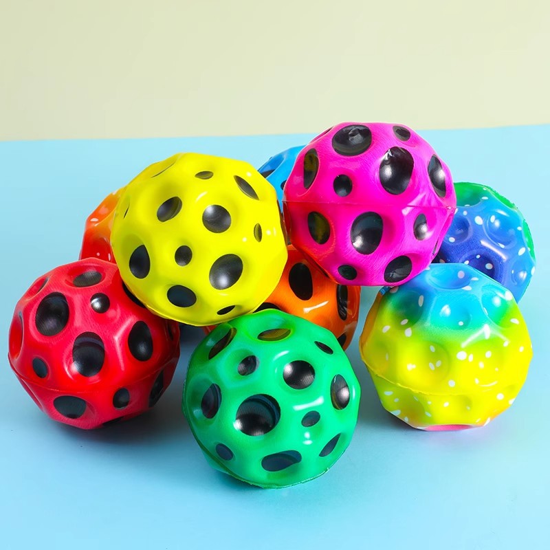 Anti-Gravity Moon Bouncy Ball High Elastic Hole Ball Outdoor Rebound Stress Relief Toy for Kids Adults