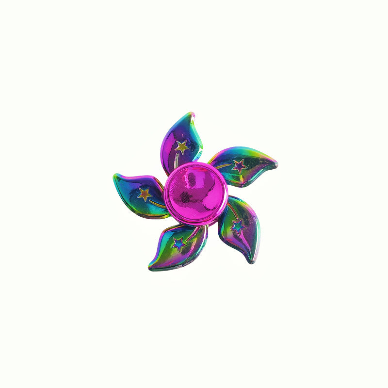Shiny Color Alloy Finger Fidget Spinner Portable Stress Relief Decompression Toy for Kids Adults