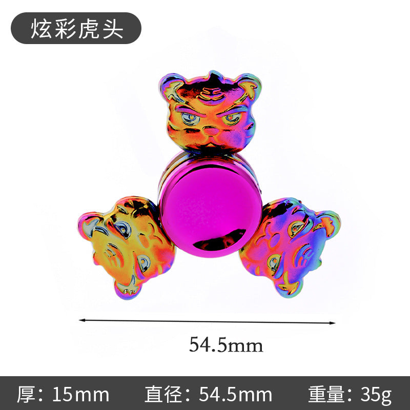 Shiny Color Alloy Finger Fidget Spinner Portable Stress Relief Decompression Toy for Kids Adults
