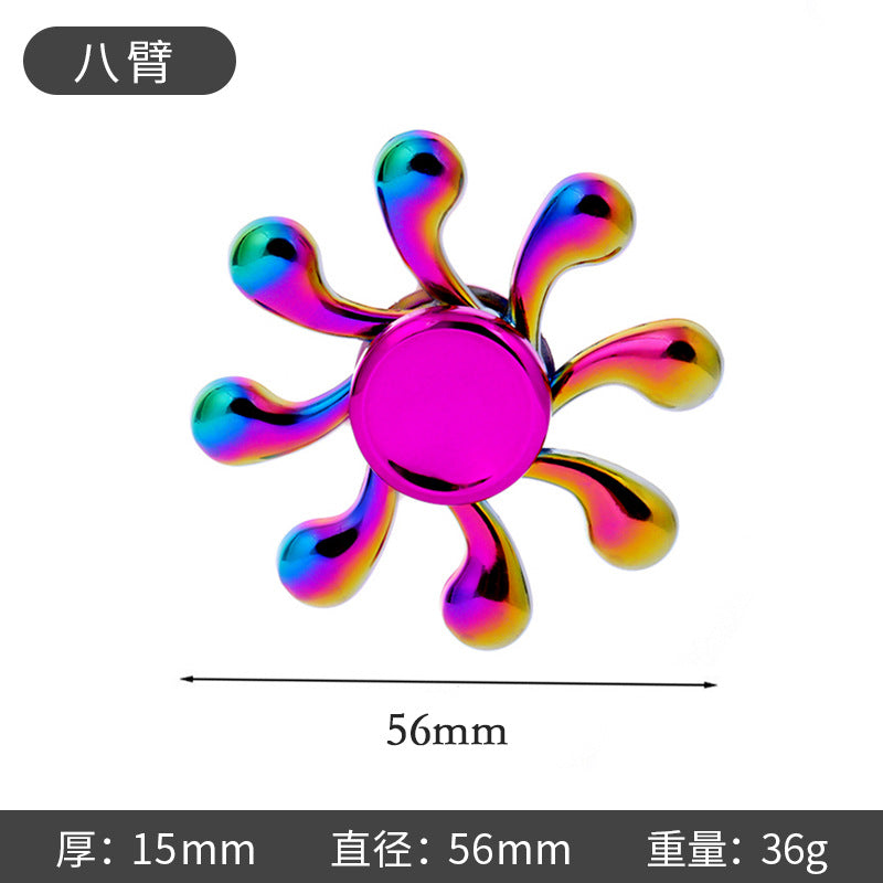 Shiny Color Alloy Finger Fidget Spinner Portable Stress Relief Decompression Toy for Kids Adults