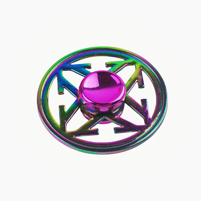 Shiny Color Alloy Finger Fidget Spinner Portable Stress Relief Decompression Toy for Kids Adults