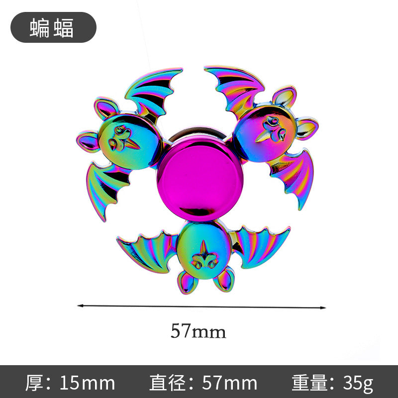 Shiny Color Alloy Finger Fidget Spinner Portable Stress Relief Decompression Toy for Kids Adults