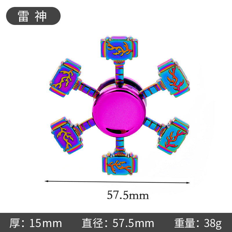 Shiny Color Alloy Finger Fidget Spinner Portable Stress Relief Decompression Toy for Kids Adults
