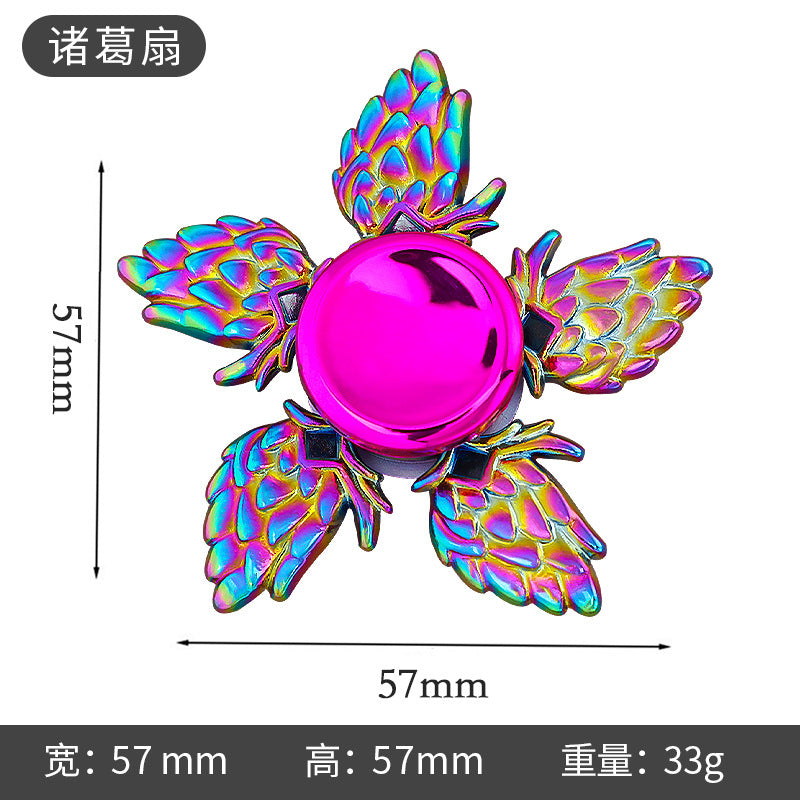 Shiny Color Alloy Finger Fidget Spinner Portable Stress Relief Decompression Toy for Kids Adults