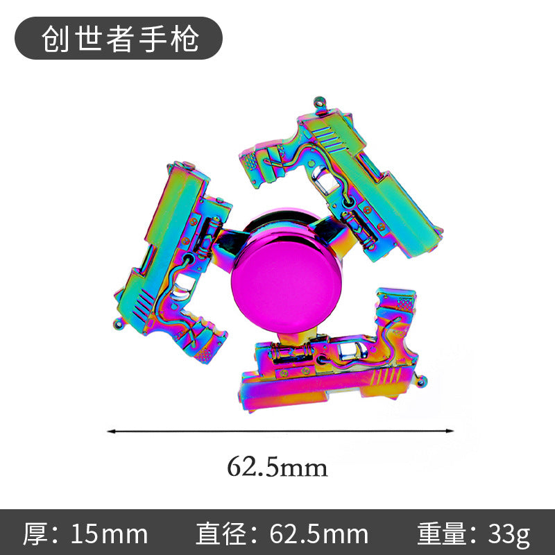 Shiny Color Alloy Finger Fidget Spinner Portable Stress Relief Decompression Toy for Kids Adults