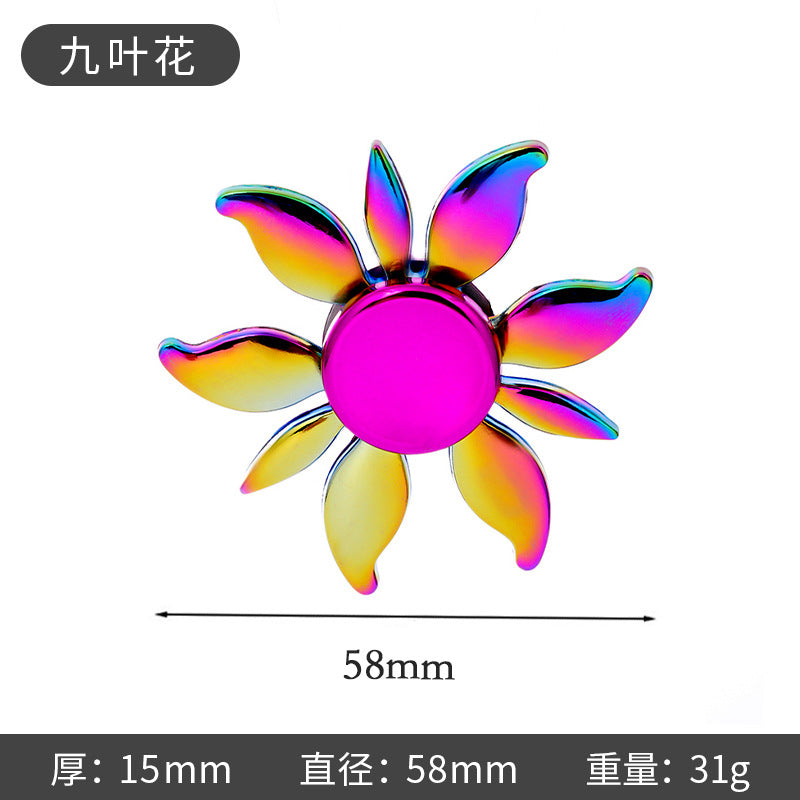 Shiny Color Alloy Finger Fidget Spinner Portable Stress Relief Decompression Toy for Kids Adults