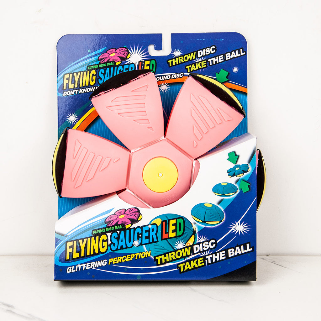 Magic Flying Saucer Ball Luminous Elastic Step Ball Kids Outdoor Flattenable Foot Step Stress Relief Toy