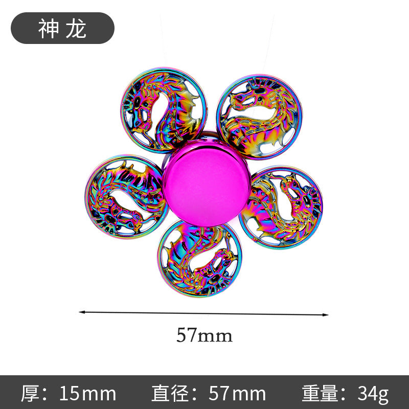 Shiny Color Alloy Finger Fidget Spinner Portable Stress Relief Decompression Toy for Kids Adults