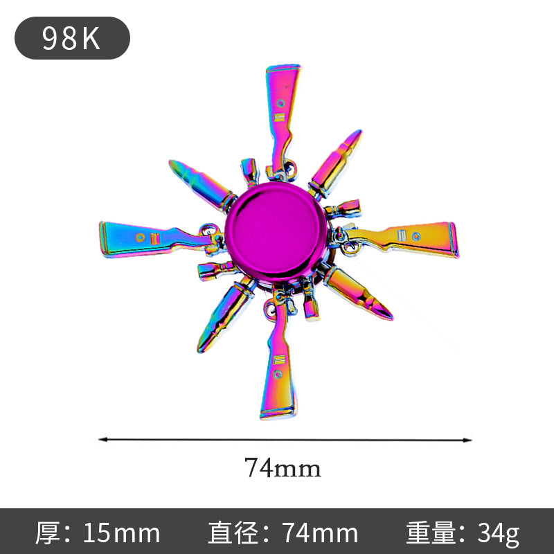 Shiny Color Alloy Finger Fidget Spinner Portable Stress Relief Decompression Toy for Kids Adults