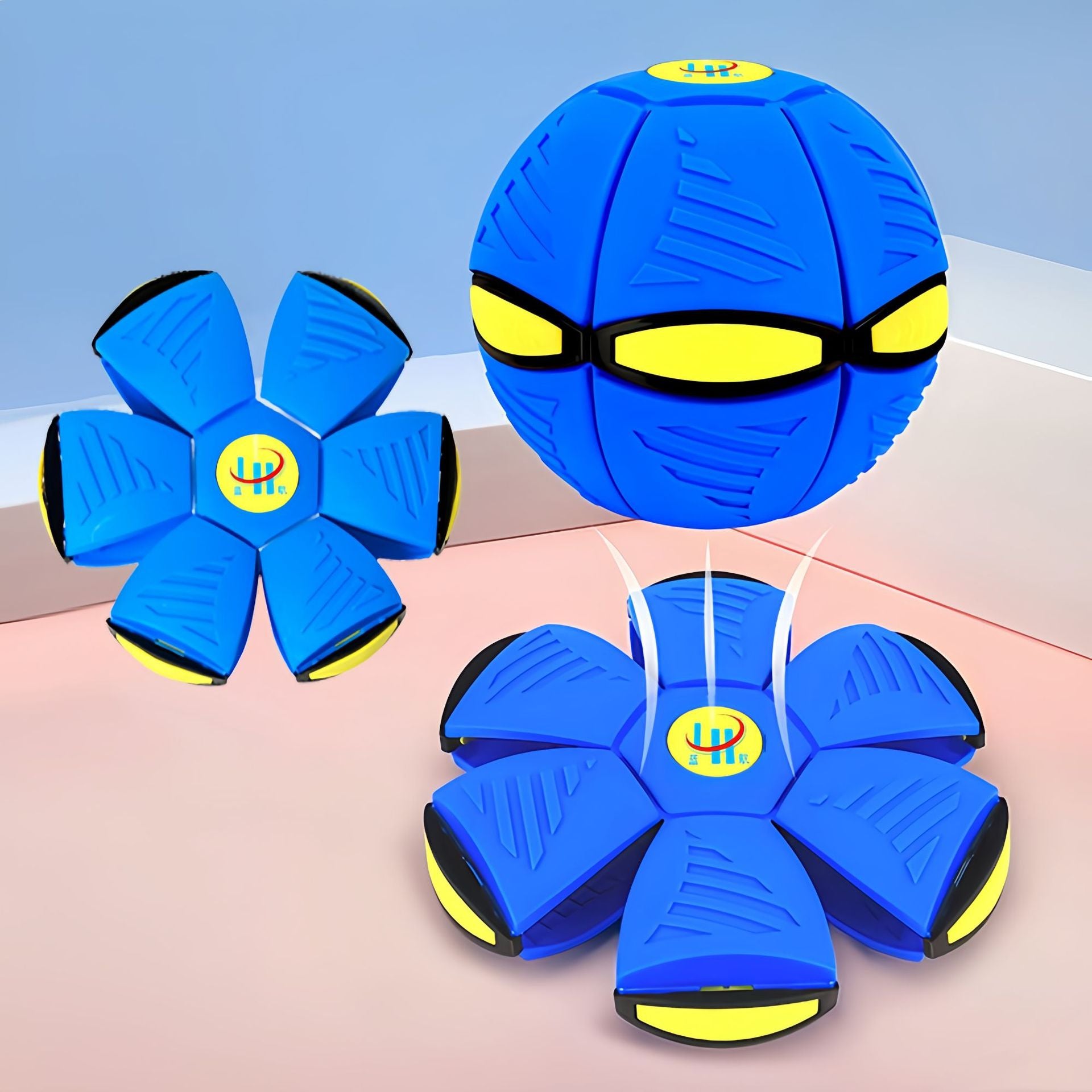 Magic Flying Saucer Ball Luminous Elastic Step Ball Kids Outdoor Flattenable Foot Step Stress Relief Toy