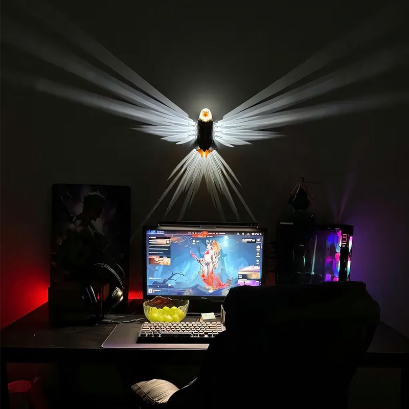Eagle Owl Projection Night Light Creative Wall Lamp Indoor Art Home Decor Unique Ornament