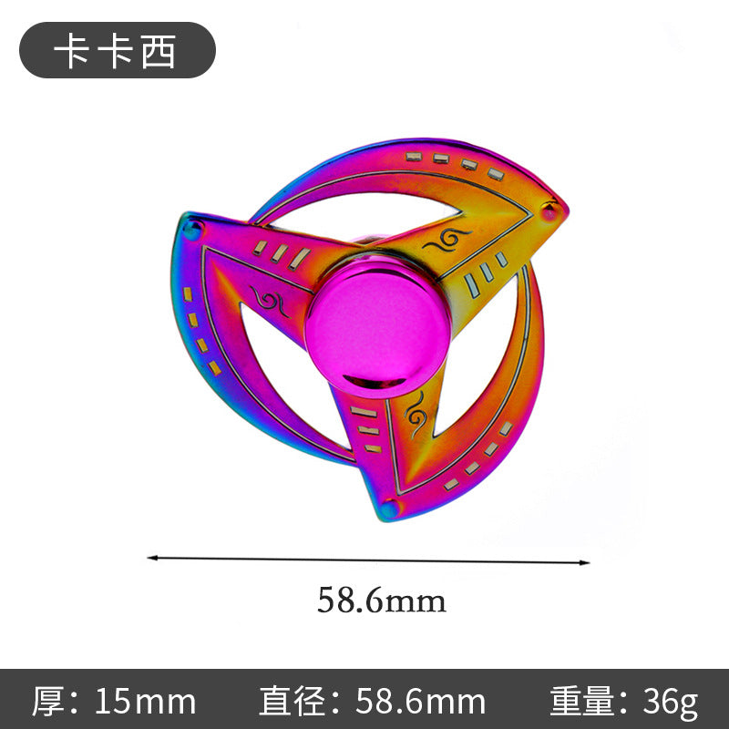 Shiny Color Alloy Finger Fidget Spinner Portable Stress Relief Decompression Toy for Kids Adults