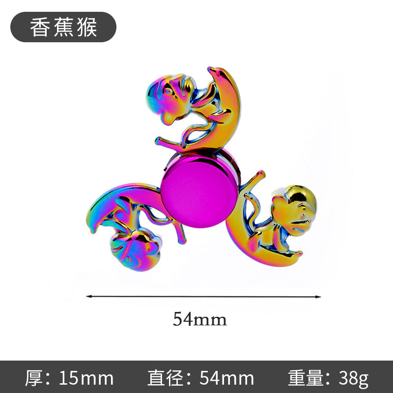 Shiny Color Alloy Finger Fidget Spinner Portable Stress Relief Decompression Toy for Kids Adults