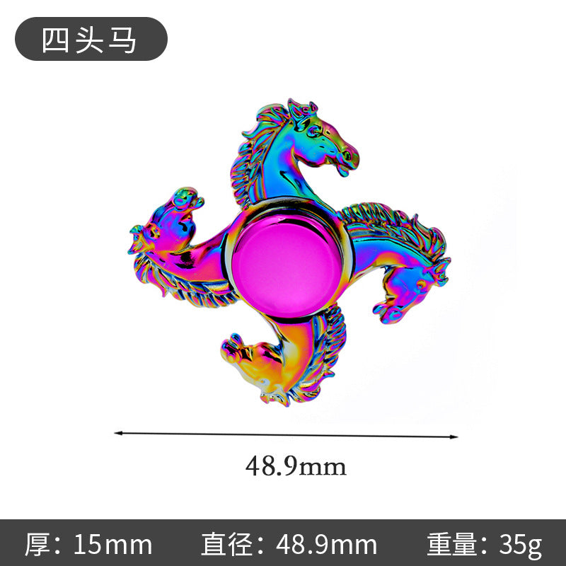 Shiny Color Alloy Finger Fidget Spinner Portable Stress Relief Decompression Toy for Kids Adults
