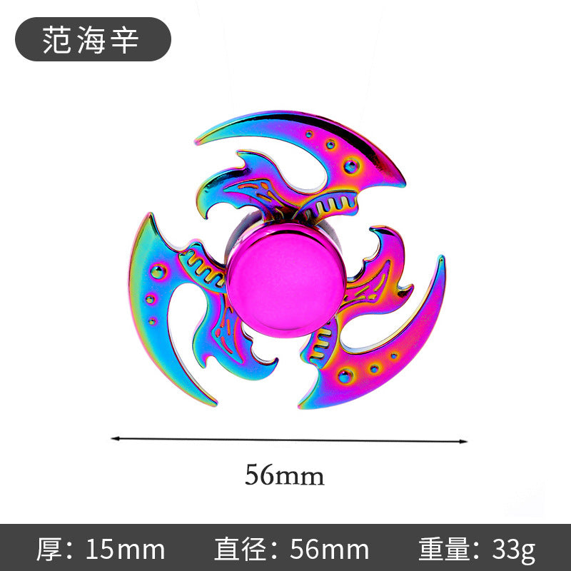 Shiny Color Alloy Finger Fidget Spinner Portable Stress Relief Decompression Toy for Kids Adults