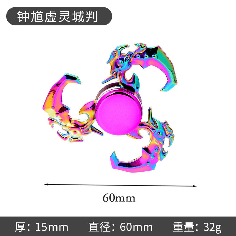 Shiny Color Alloy Finger Fidget Spinner Portable Stress Relief Decompression Toy for Kids Adults