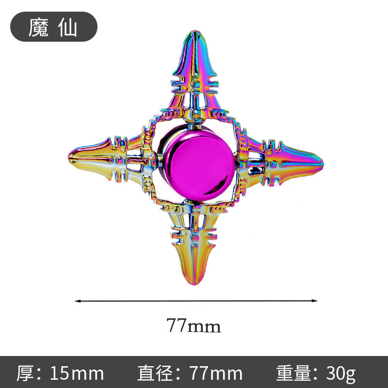 Shiny Color Alloy Finger Fidget Spinner Portable Stress Relief Decompression Toy for Kids Adults