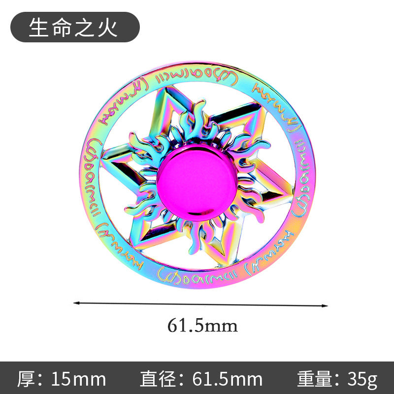 Shiny Color Alloy Finger Fidget Spinner Portable Stress Relief Decompression Toy for Kids Adults