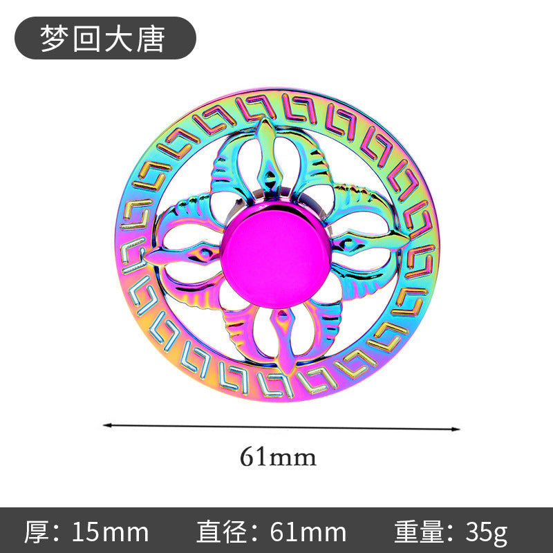 Shiny Color Alloy Finger Fidget Spinner Portable Stress Relief Decompression Toy for Kids Adults