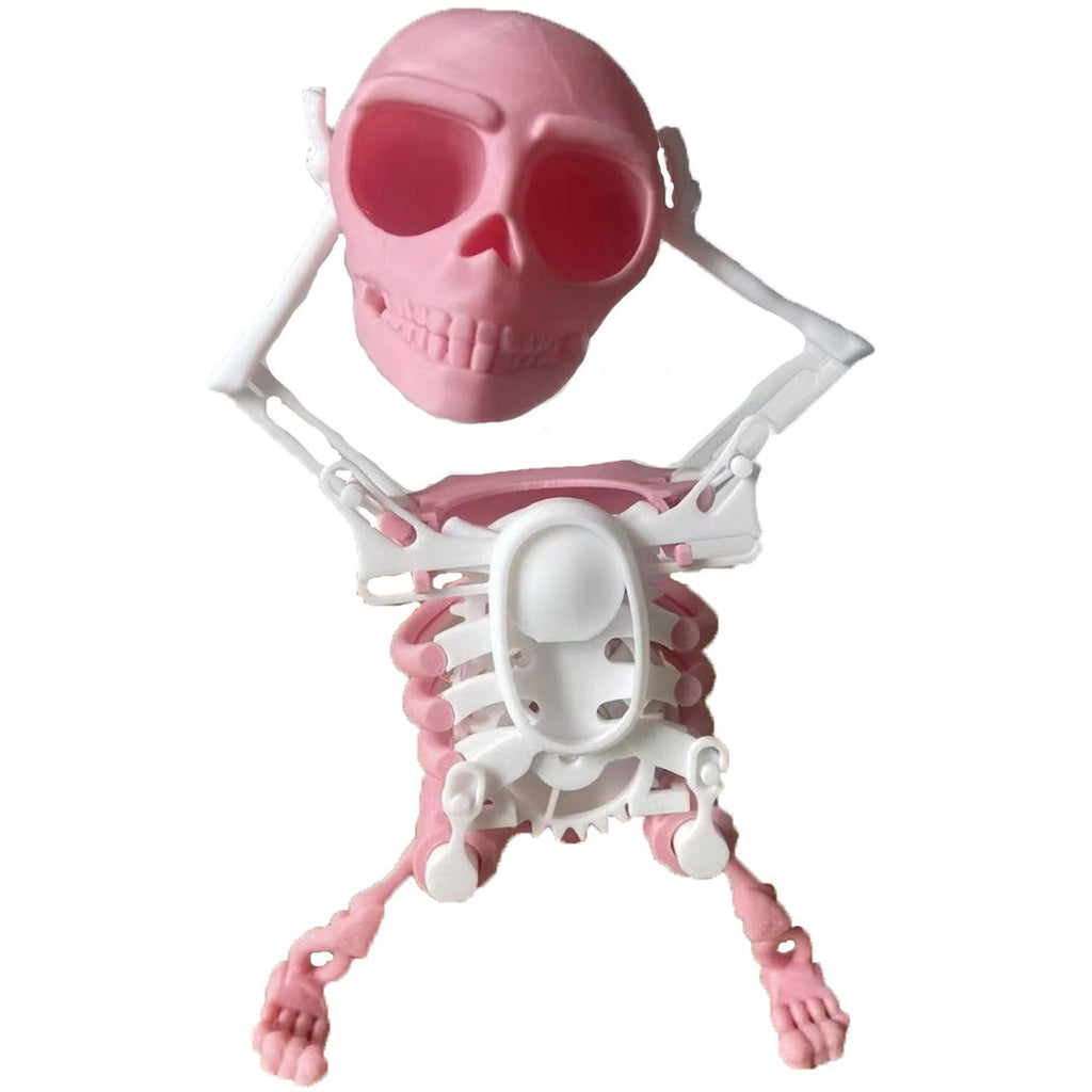 Wind Up Dancing Skeleton Man Toy 3D Printed Swinging Skull Funny Tricky Toys Desktop Decor Ornament